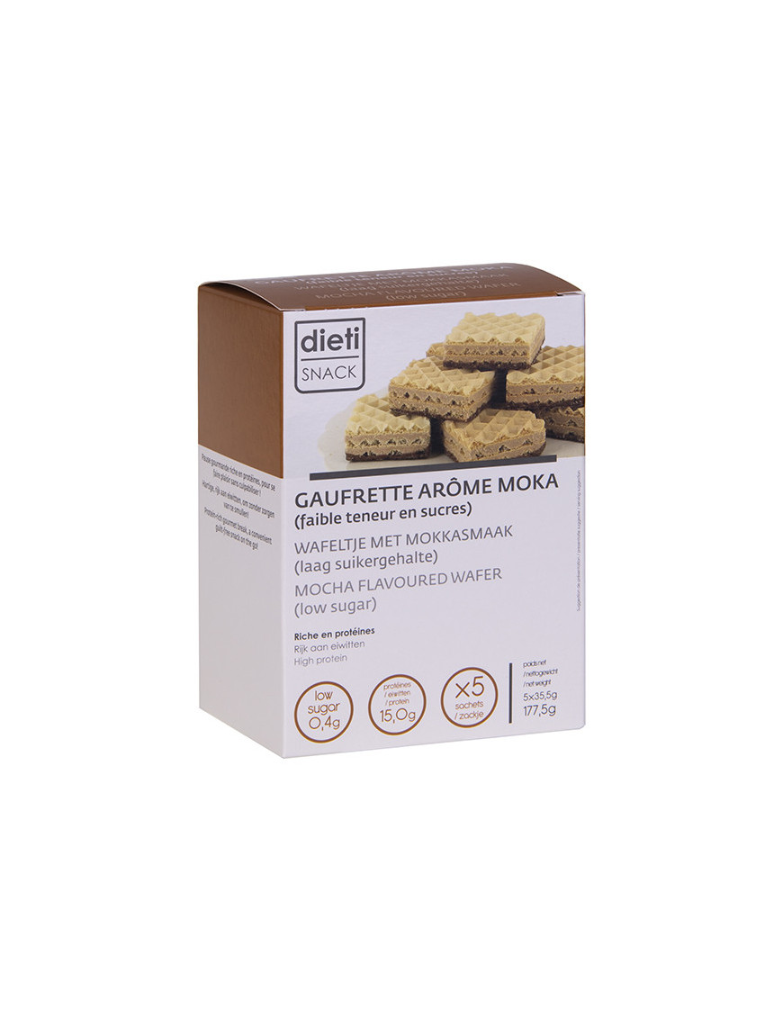 Dietisnack mocha flavoured wafer low sugar