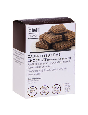 Chocolate flavoured wafer low sugar