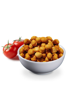 High protein barbecue flavoured soy puffs