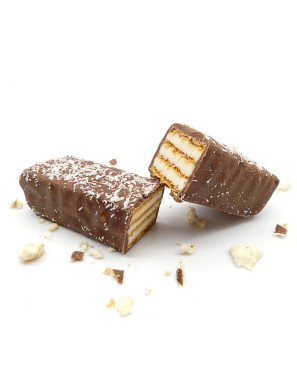 Coconut Wafer Protein Bar covered in Milk Chocolate